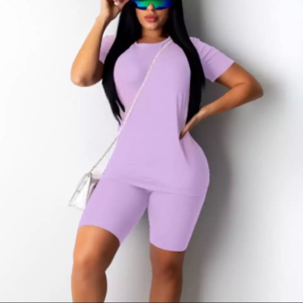 TWO PIECE BIKER SHORT SET